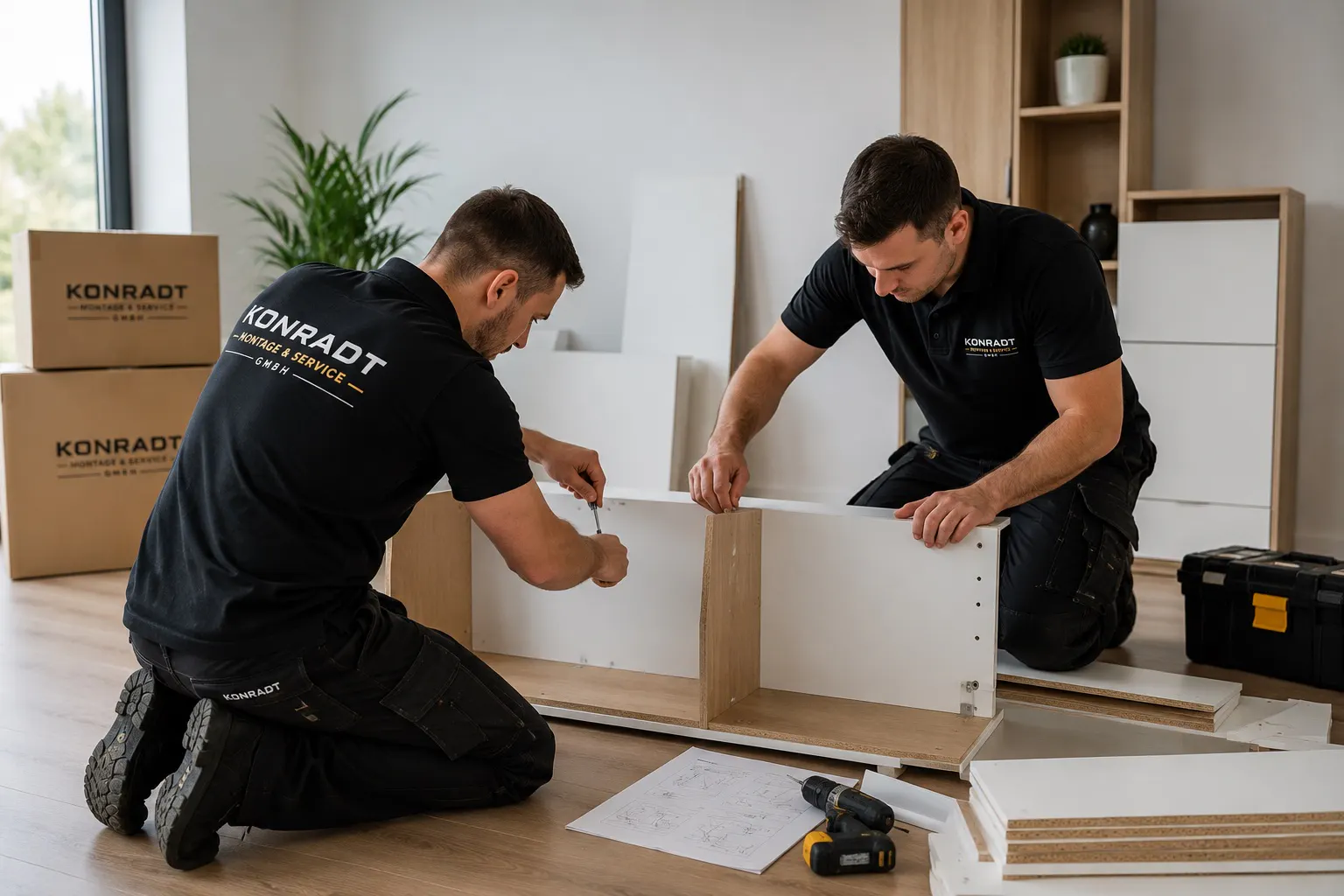 Möbelmontage im Einsatz